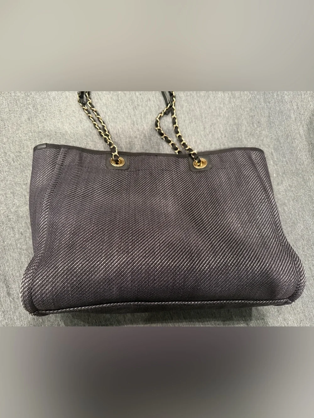 Mixed Fibers Small Deauville Tote Black/Blue